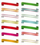 A set of colorful ribbon banners