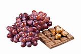 Chocolate, nuts and grapes