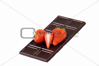 Dark chocolate and strawberries