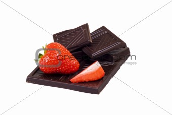 Dark chocolate and strawberries