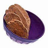 Biscotti in a Purple Bowl