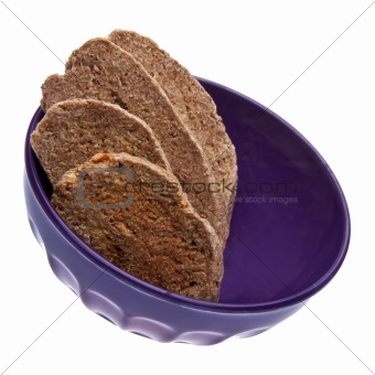 Biscotti in a Purple Bowl