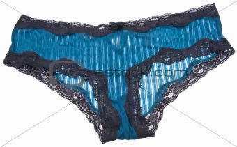 Blue Panties Isolated on White.