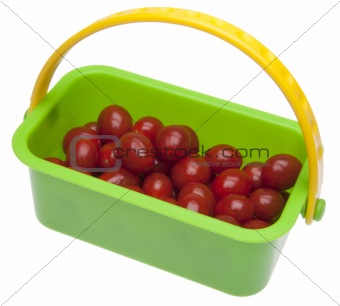 Basket of Fresh Cherry Tomatos