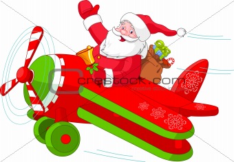 Santa Flying His Christmas Plane