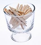 Glass full of Clothespins