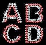 Set of diamond alphabetic letters. Vector