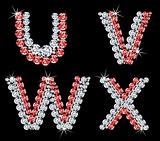 Set of diamond alphabetic letters. Vector (6)