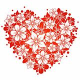 Red floral heart