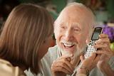 Senior couple with telephone