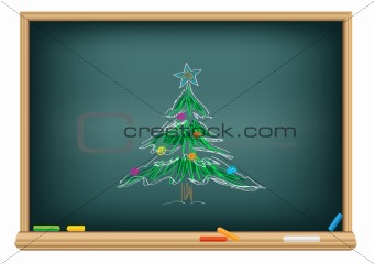 Drawing  fir by a chalk