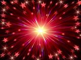 Christmas background radiate in red and violet