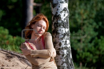 Woman at the birch