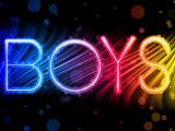 Boys Gay Pride Abstract Colorful Waves on Black Background