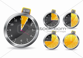 black timer clock. vector illustration