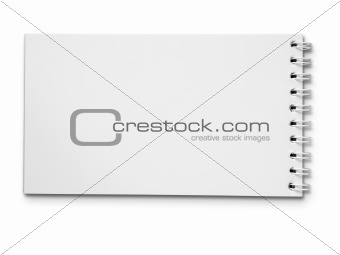 Long blank white note book horizontal