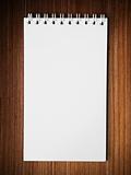 Long blank white note book vertical
