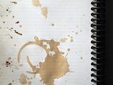 Coffee stains on note book