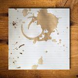 Coffee stains on blank white paper