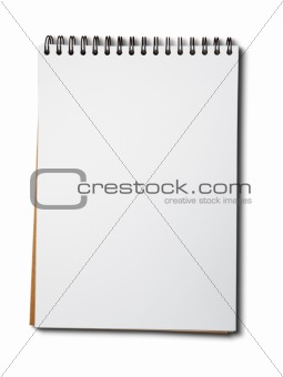 Blank white paper notebook