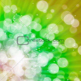 Abstract of Green Aura White bokeh