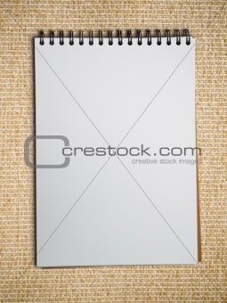 white blank note book vertical