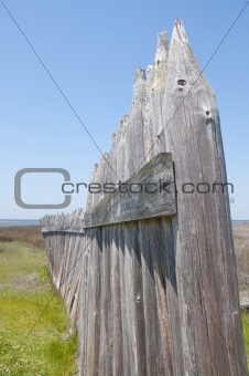 Crooked Fence with Blue Sky