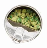 Open Can of Wasabi Covered Peas
