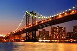 Manhattan Bridge sunset New York City