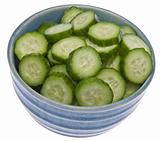 Fresh Bowl of Sliced Cucumbers