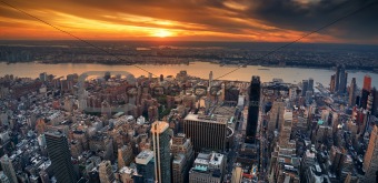 New York City sunset panorama