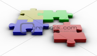Colored puzzle pieces