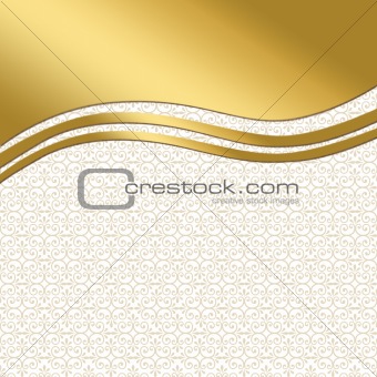 Golden banner on white background