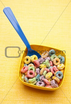 Cereal in a Vibrant Bowl