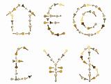 Set of Business and Money Symbols in Old Keys