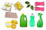 Variety of Green Cleaning Supplies