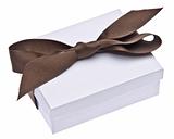 White Gift Box with Brown Ribbon