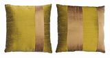 Pair of Striped Silk Throw Pillows