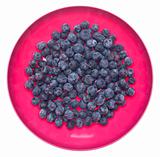 Fresh Blueberries in a Vibrant Pink Bowl