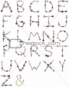 Alphabet Made of Old Keys