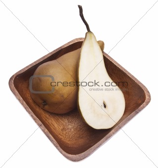 Sliced Pears in Bowl