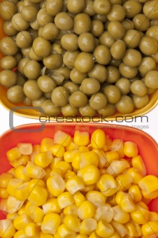 Macro of Vibrant Peas and Corn