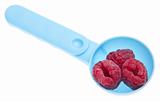 Raspberries in a Blue Spoon