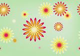 Flowers seamless background (vector)