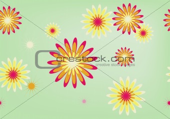 Flowers seamless background (vector)