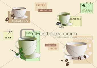 Tea and coffee background (vector)