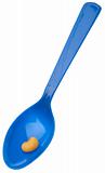 Lima Bean on a Blue Spoon