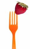 Strawberry on a Vibrant Fork
