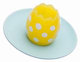Yellow Easter Egg on a Plate