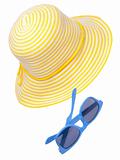 Yellow Hat with Blue Sunglasses